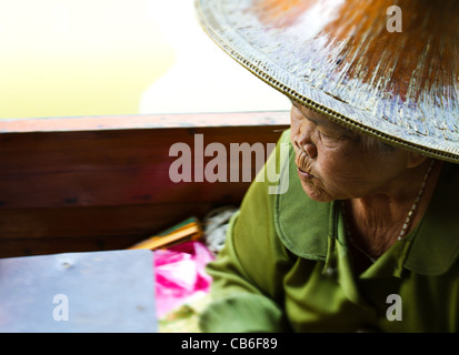 Moments at Floatet Market in Thailand Stock Photo