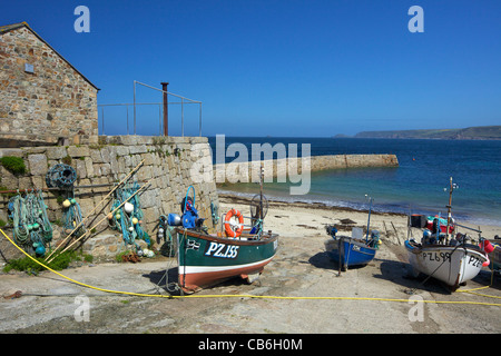 Fishing boats in harbour, Sennen Cove, West Penwith, Cornwall, England, UK, United Kingdom, GB, Great Britain, British Isles Stock Photo