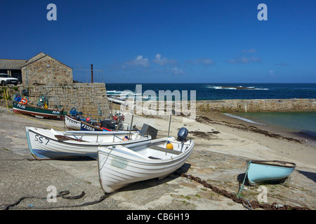 Fishing boats in harbour, Sennen Cove, West Penwith, Cornwall, England, UK, United Kingdom, GB, Great Britain, British Isles Stock Photo