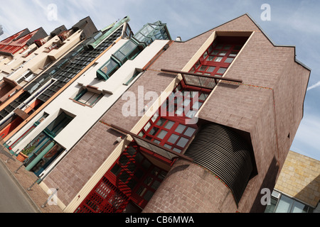 Modern designed town houses on Saalgasse - Frankfurt, Germany. Stock Photo