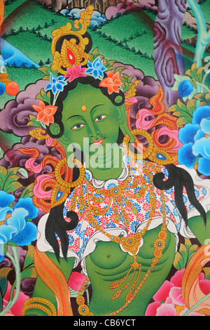 Green Tara thangka from Nepal