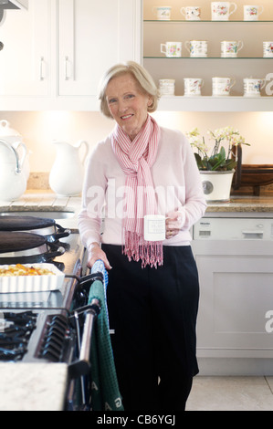Mary Berry  in her kitchen Stock Photo