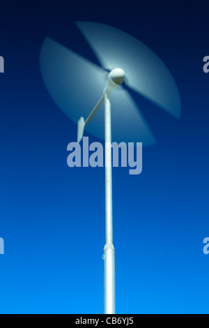 Motion blur of wind turbine blades Stock Photo