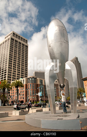 Gothic Rocket at Embarcadero The Embarcadero waterfront and roadway Port of San Francisco California Stock Photo