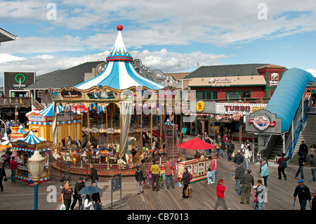 Pier 39 shopping center popular tourist attraction San Francisco California.USA American United States of America Stock Photo