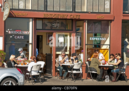 Bridgeway Cafe Bar restaurant   Sausalito San Francisco California United States of America American USA Stock Photo