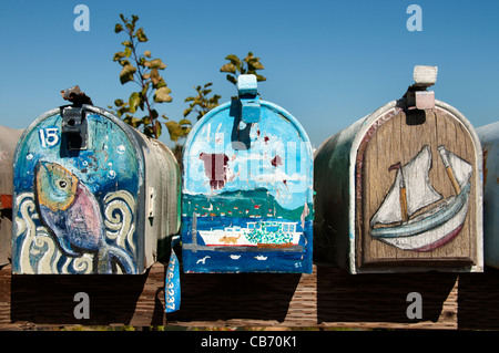 Sausalito letter box mailbox mail pillar post box for the houseboats San Francisco California United States Stock Photo