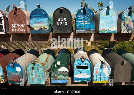 Sausalito letter box mailbox mail pillar post box for the houseboats San Francisco California United States Stock Photo