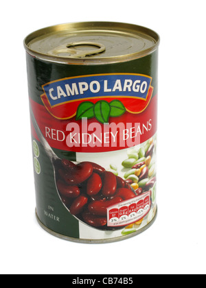 Tin of Campo Largo brand red kidney beans in water tinned food sold by Lidl Stock Photo