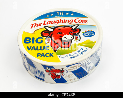 laughing cow vache qui rit processed cheese spread pack box package packaging cartoon animal portrait cow's cows head dairy Stock Photo