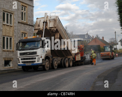 Glendinning  Bitelli machine resurfacing a frost damaged road in residential area St Leonards Exeter UK Stock Photo