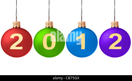 2012 baubles new year Stock Photo