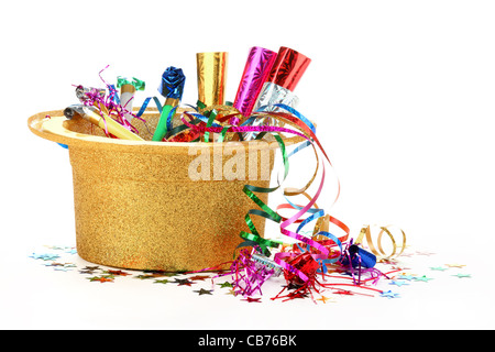 Party background with streamers and confetti on pastel pink background. Birthday  party decoration Stock Photo - Alamy