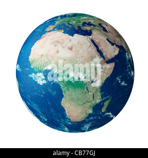 Globe showing the continent of Africa on planet earth Stock Photo