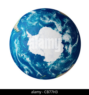 Globe showing the continent of Antarctica on planet earth Stock Photo