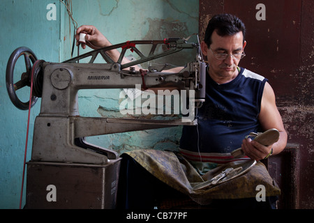 Shoe, slipper and sneaker repairs, Havana (La Habana), Cuba Stock Photo