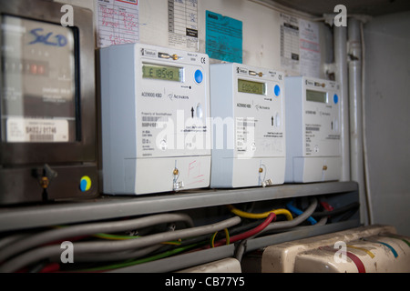 Houses in Multiple Occupation Electrical Supply and Distribution displaying amounts in debt Stock Photo