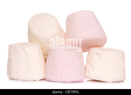 marshmallows on a white background Stock Photo