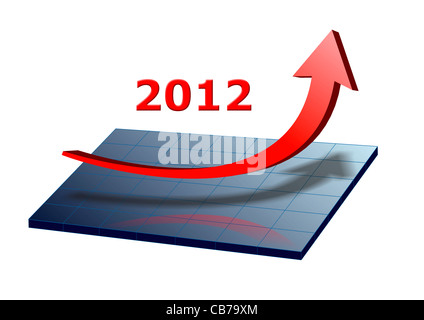 chart with positive graph for year 2012 Stock Photo - Alamy