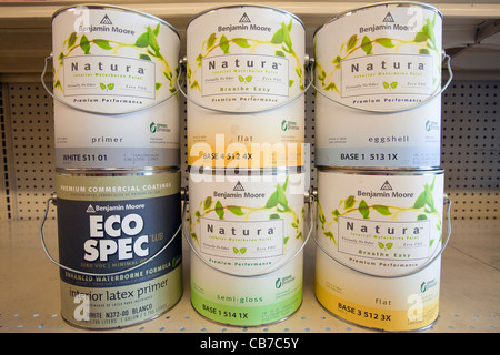 Environmentally friendly paints such as Yolo and Benjamin Moore’s Natura contain no VOC's (Volatile Organic Compounds) Stock Photo
