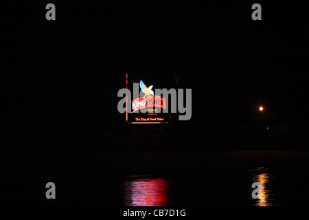 Kingfisher Hording at Night Stock Photo