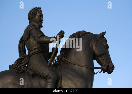 Statue of Henri IV Pont Neuf Paris France Stock Photo