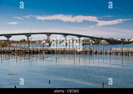 FDR Memorial Bridge between Lubec, Maine and Campobello Island, New Brunswick, Canada. Stock Photo