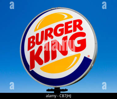 Burger King fast food restaurant sign, USA Stock Photo