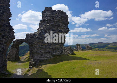 View from Castell Dinas Bran, looking to the Berwyn Hills, Llangollen, Denbighshire, Wales, Cymru, UK, United Kingdom, GB, Stock Photo