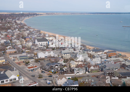 Provincetown view from the Pilgrim Monument, Cape Cod Stock Photo