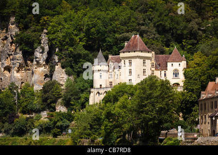 Chateau de la Malartrie at La Roque Gageac, Doedogne, Perigord, Aquitaine, France Stock Photo
