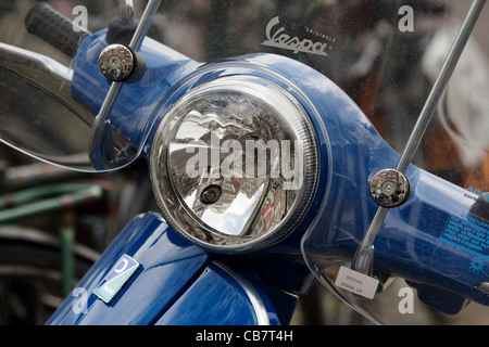 Vespa motorcycle detail, Amsterdam, The Netherlands Stock Photo