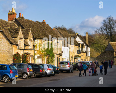 Main street in Lacock Village, Wiltshire, England, UK