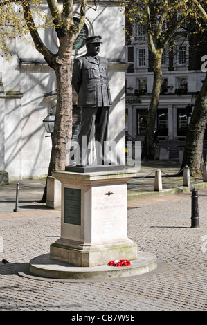 Statue of Sir Arthur Harris outside the RAF Chapel St Clement Danes Strand London England UK Stock Photo