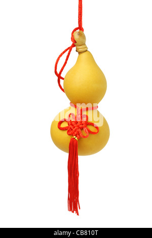 Chinese New Year bottle gourd ornament on white background Stock Photo