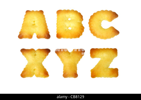 ABC XYZ alphabet cookies Stock Photo