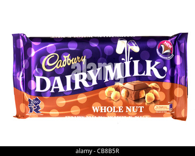 Cadbury Dairy Milk Whole Nut Chocolate Bar Stock Photo