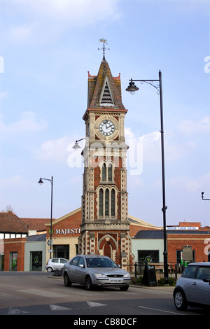 The Jubilee Clock Tower, High Street, Newmarket, Suffolk, England, UK Stock Photo