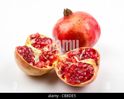 Pomegranate close up isolated on white background Stock Photo