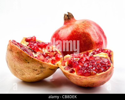 Pomegranate close up isolated on white background Stock Photo