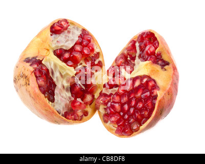 Pomegranate close up isolated on white background Stock Photo