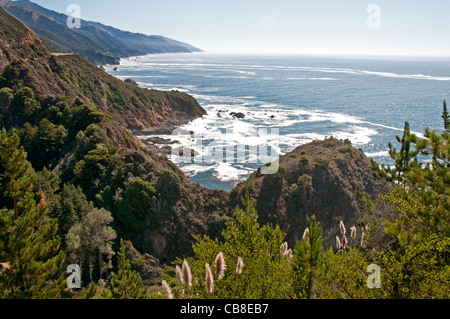 The rugged coastline of Big Sur California Pacific Ocean coast beach sea United States Stock Photo