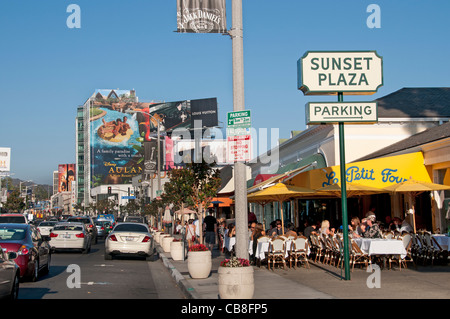 Le petit four  Restaurant Bar Pavement Sunset  Boulevard  Beverly Hills Los Angeles United States Stock Photo