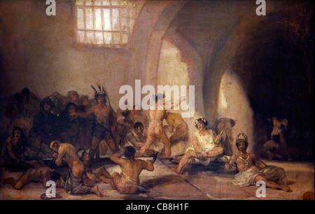 The Madhouse, Asylum, by Francisco de Goya y Lucientes, 1812-1814. Royal Academy of Fine Arts, Madrid Spain Stock Photo