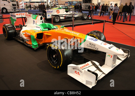 Force India VJM 04 Formula 1 racing car shown at the Essen Motor Show in Essen, Germany, on November 29, 2011 Stock Photo
