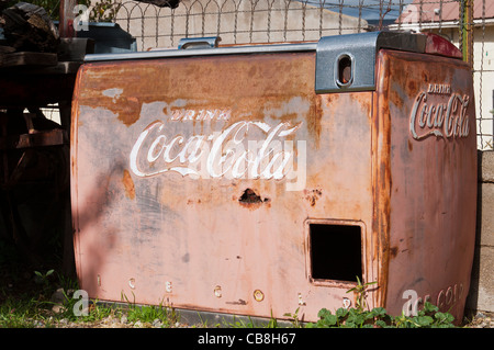 Coke machine, Vigil Store, El Portero Trading Post, Chimayo, New Mexico. Stock Photo