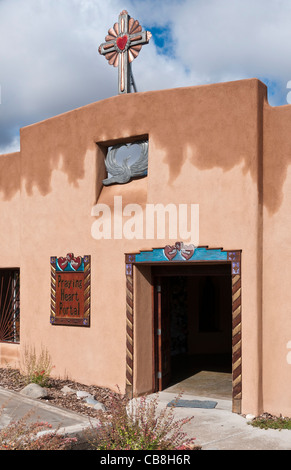 Praying Heart Portal, Santo Nino de Atocha, Chimayo, New Mexico. Stock Photo