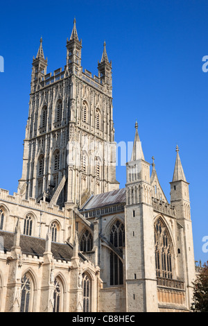 Cathedral Church of St Peter and the Holy and Indivisible Trinity tower. Gloucester Gloucestershire England UK Britain Stock Photo