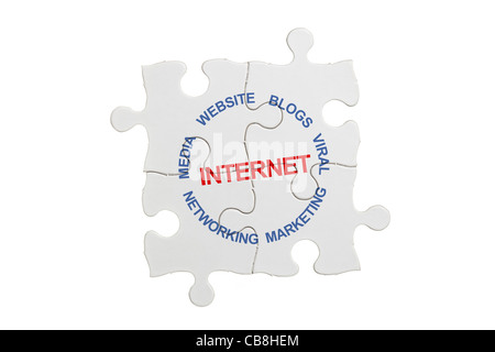 hand holding a Puzzle, Internet concept Stock Photo