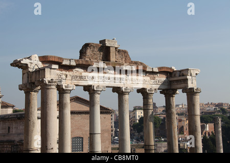 Temple of Saturn in Rome Stock Photo